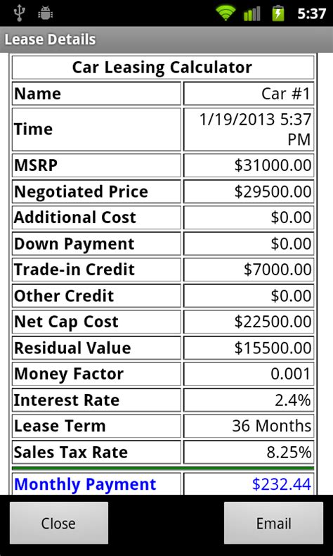 auto leasing calculator.